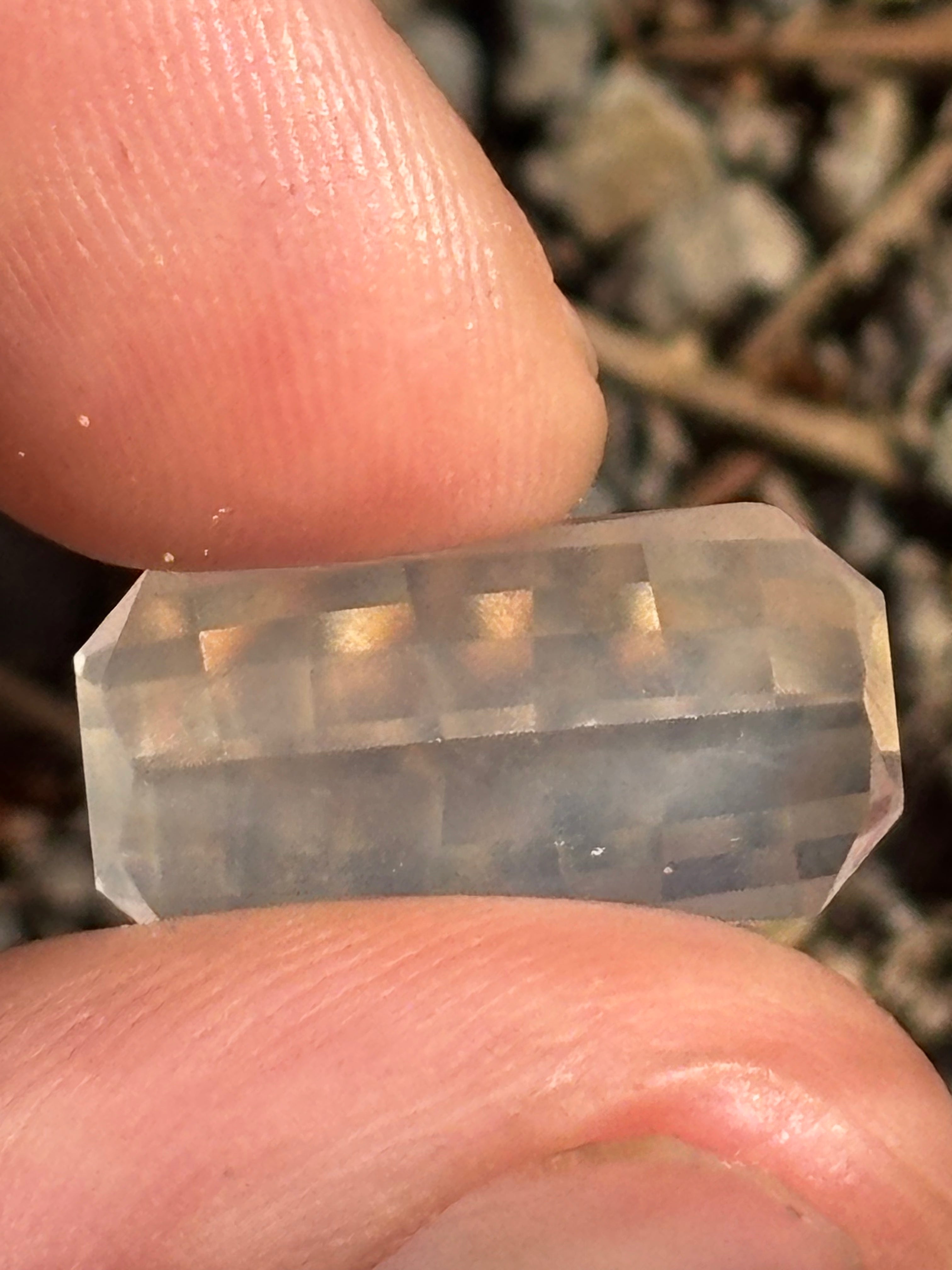 7 carat Opposed bar faceted pegmatite crystal