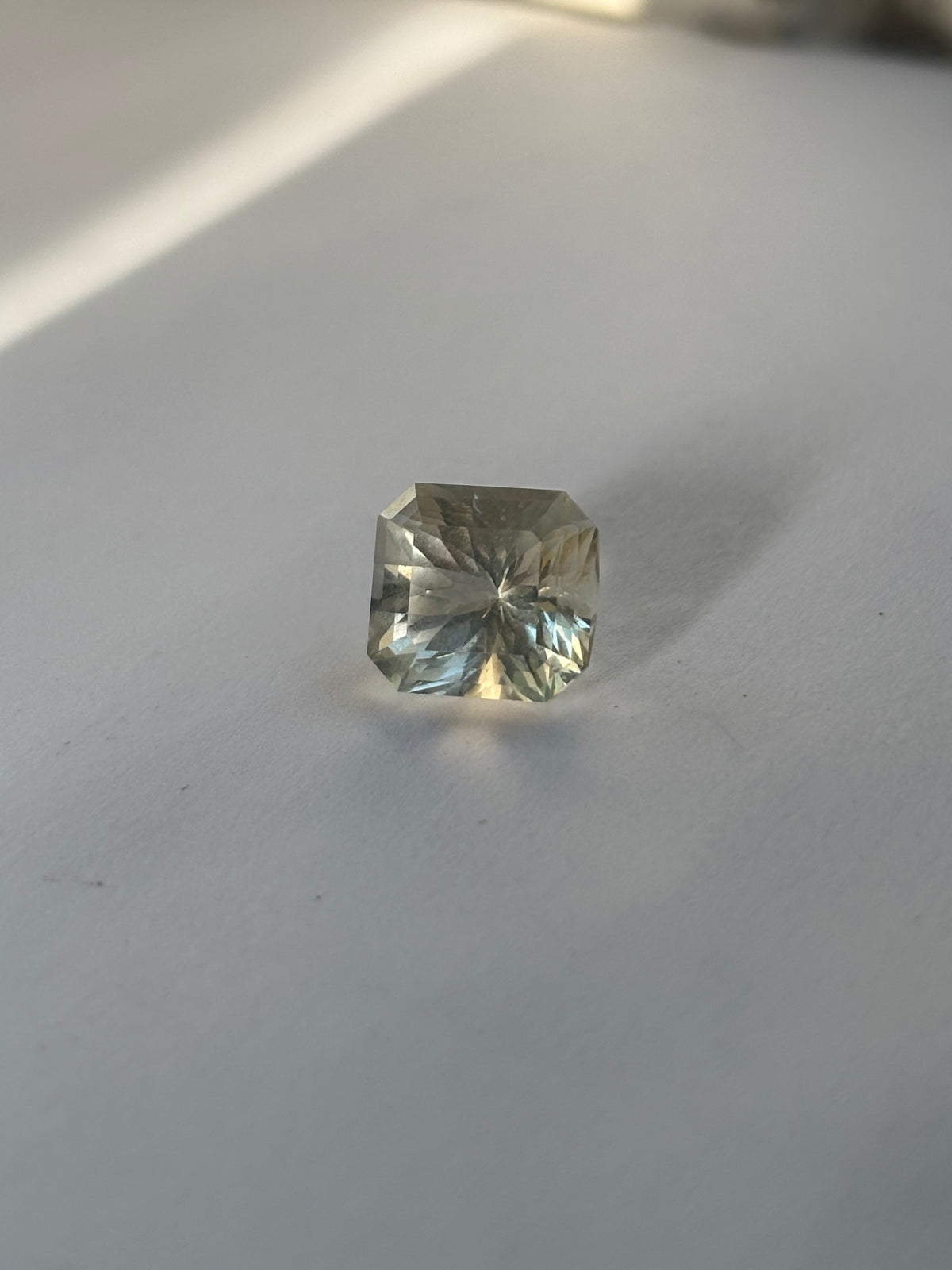 Faceted Oregon sunstone 3.17 carat squartuguese variant
