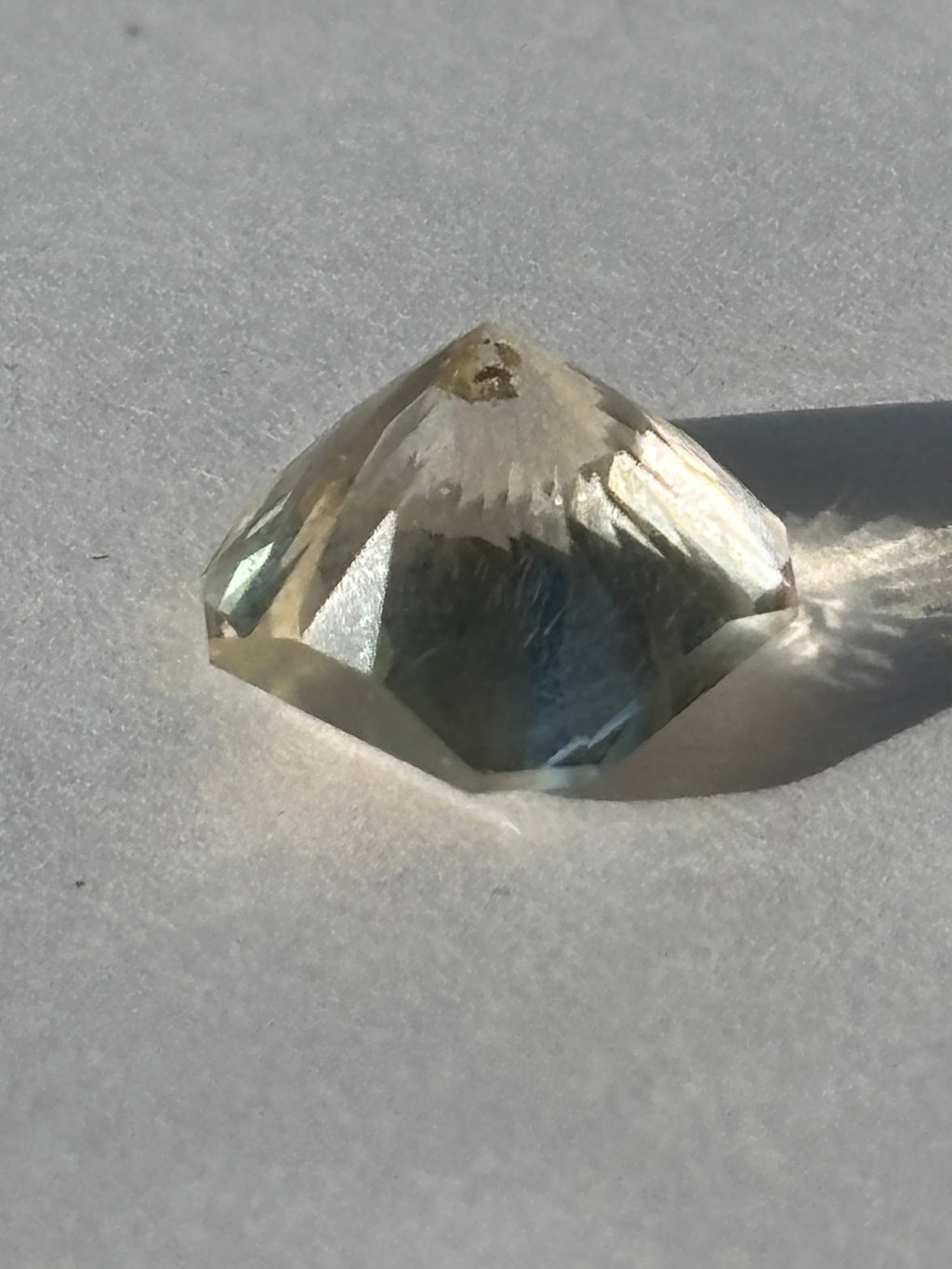 Faceted Oregon sunstone 3.17 carat squartuguese variant