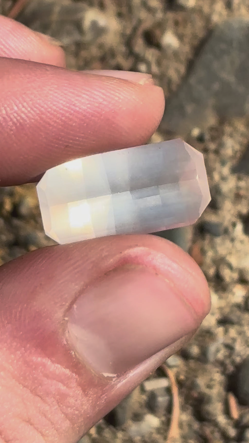 7 carat Opposed bar faceted pegmatite crystal
